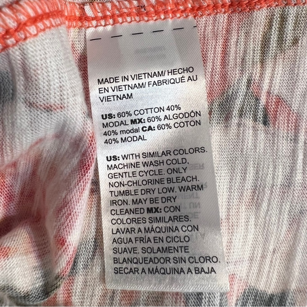 Chico’s Women’s Cotton-Blend Slub Floral-Print Tee Coral Size 1 (Medium) - Picture 5 of 9